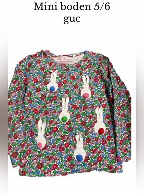 Mini boden 5/6 bunny shirt